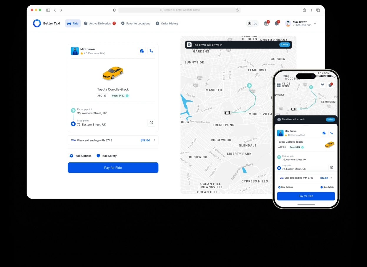 Better Taxi - Dashboard