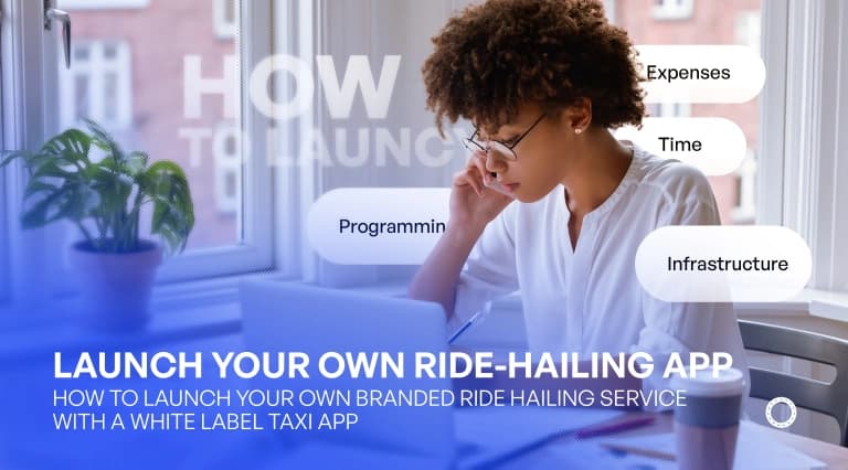 White label taxi app used in a branded ride-hailing service