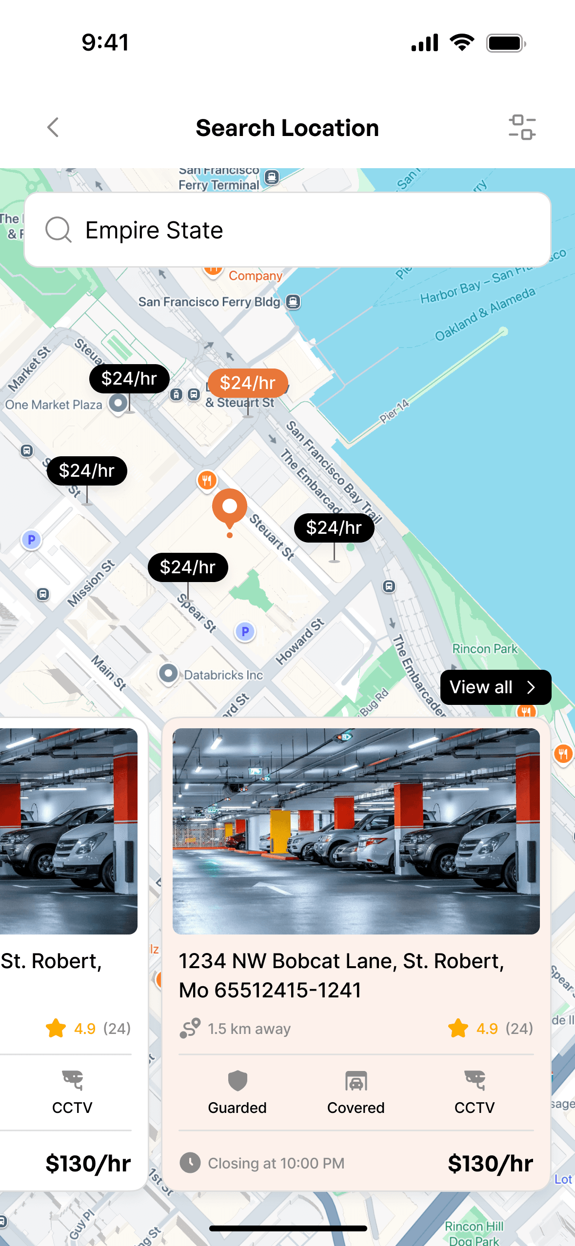 betterparking home screen