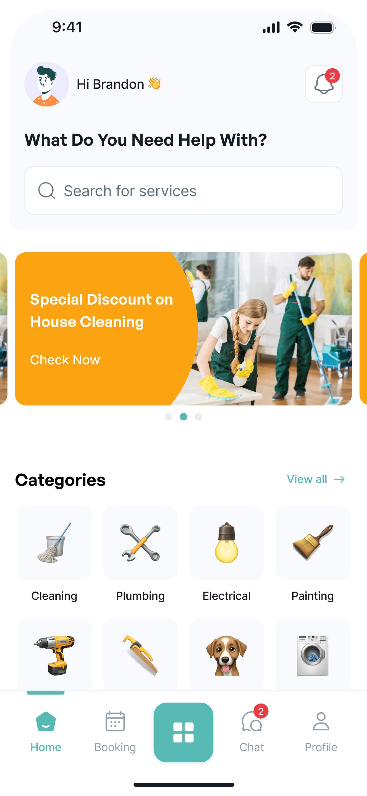 betterservice home screen