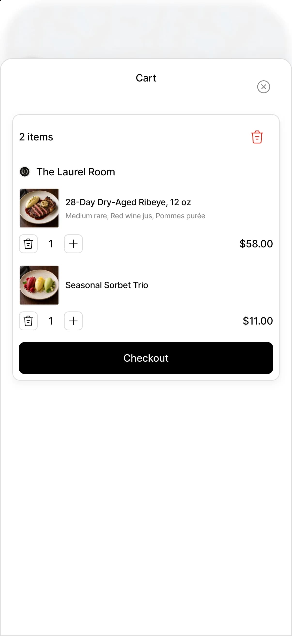 BetterShop sepet ekranı
