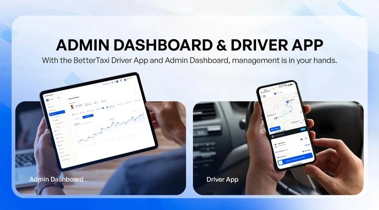 Taxi App Development Services with Admin Dashboard and Driver App