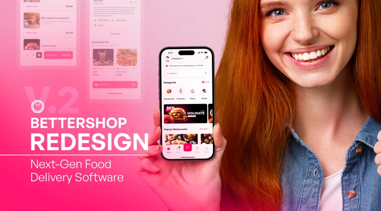BetterShop White Label Food Delivery Software Redesign UI