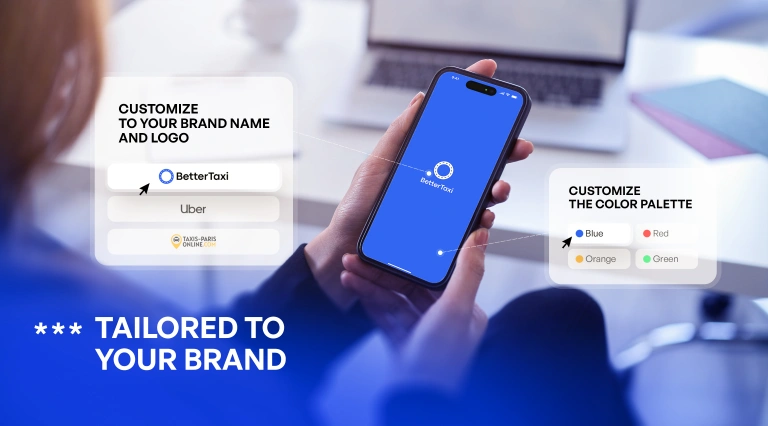 White Label Taxi App Login Screen with Custom Branding