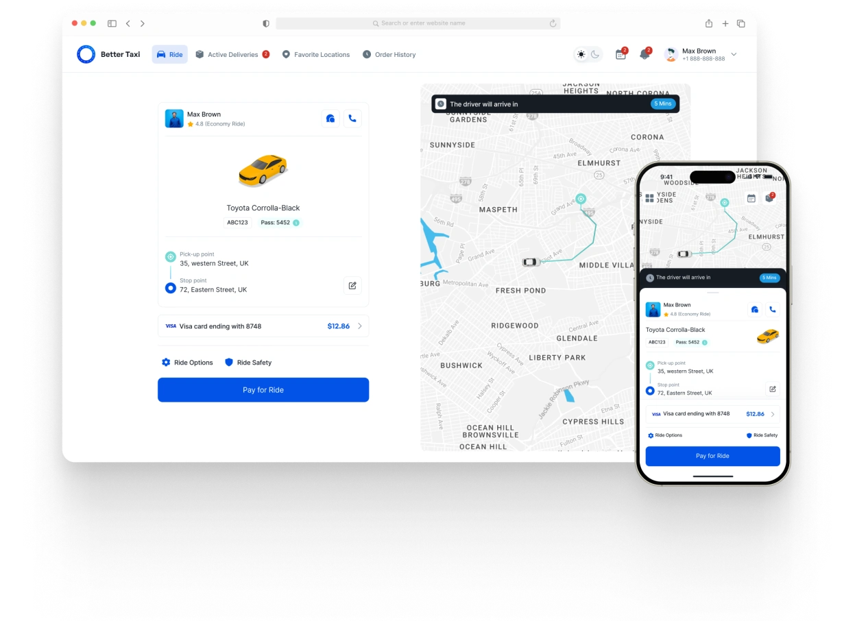 Better Taxi - Dashboard